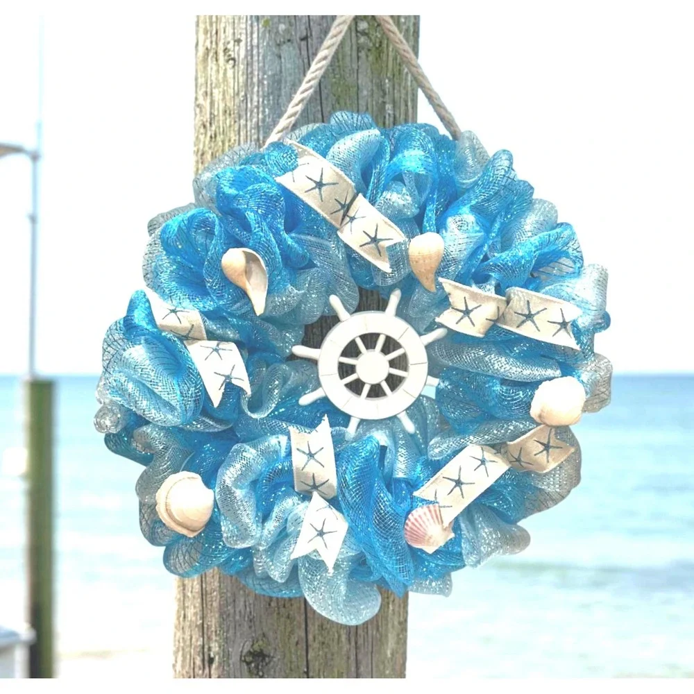 Handmade Mesh Cruise Wreath